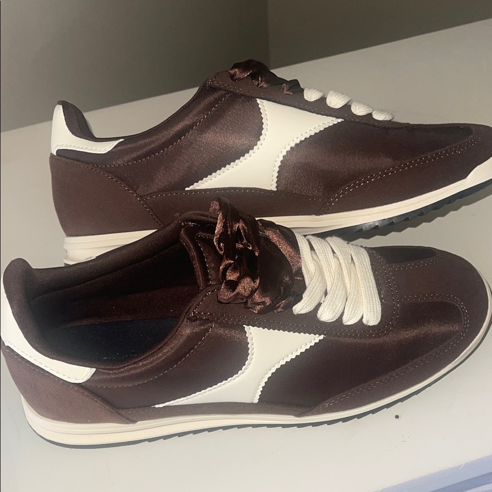 Target Brown and Cream Women's Sneakers
